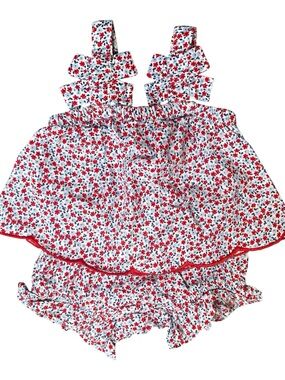 Cat & Jack Baby Girls’ Floral Tank and Shorts Set - Red/White/Blue patriotic